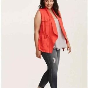 Torrid - Pink Linen Utility Vest‎ - Size 1